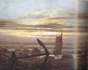 Caspar David Friedrich Moonlit Night with Boats on the Baltic Sea (mk10) china oil painting reproduction